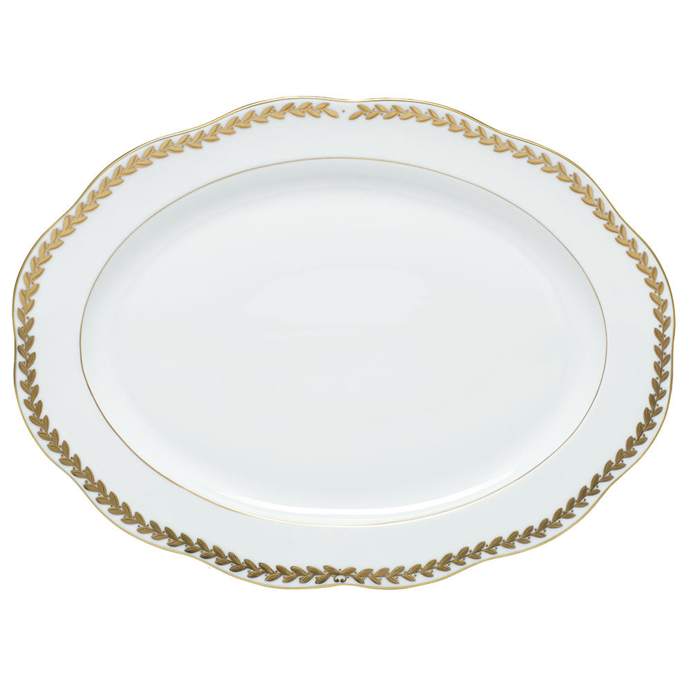 Herend Golden Laurel Oval Platter 15"l