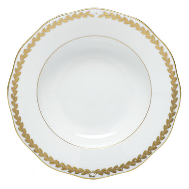 Herend Golden Laurel Rim Soup Plate 8"d