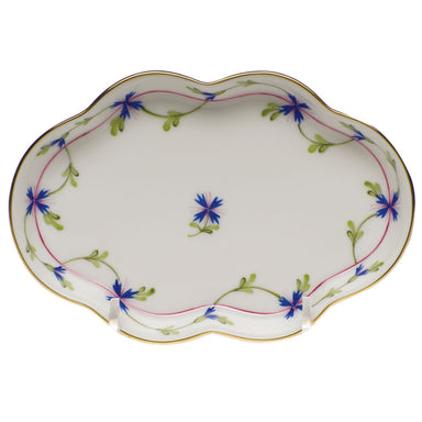 Herend Blue Garland Small Scalloped Tray  5.5"l