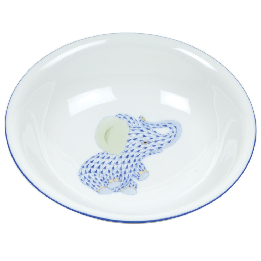 Herend Blue Fishnet Bowl - Elephant 7"d