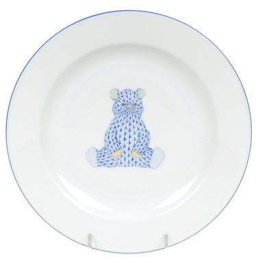 Herend Blue Fishnet Plate - Bear 8.25"d
