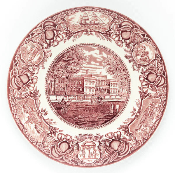 Georgia Historical Plate Richmond Academy Teaching Indians - Pink #6