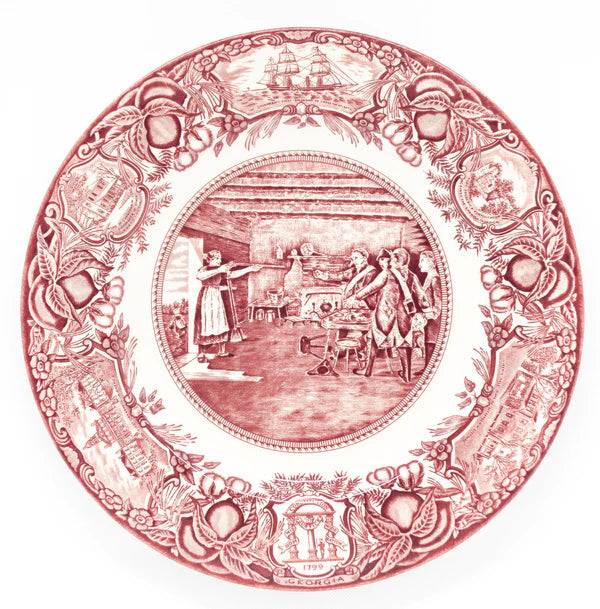 Georgia Historical Plate Nancy Hart Capturing the Tories - Pink #7