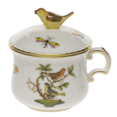 Herend Rothschild Bird Pot De Creme W/bird (3 Oz)