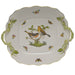 Herend Rothschild Bird Square Cake Plate W/handles  9.5"sq