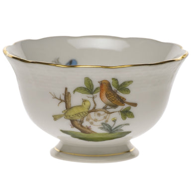 Herend Rothschild Bird Open Sugar Bowl  3"d 1.5"h