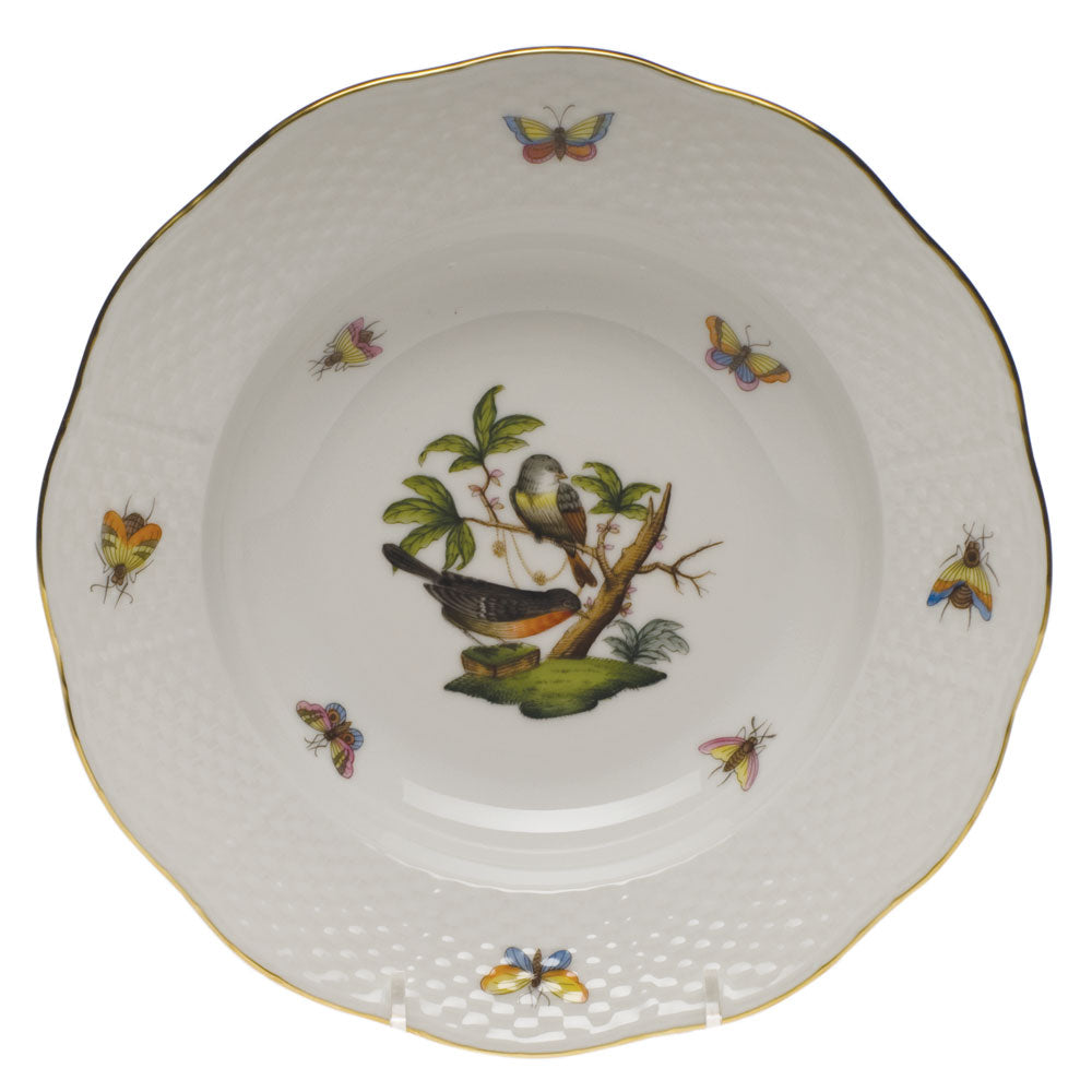 Herend Rothschild Bird Rim Soup Plate - Motif 02 8"d