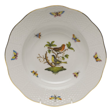 Herend Rothschild Bird Rim Soup Plate - Motif 03 8"d