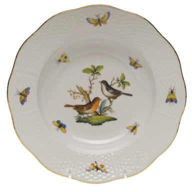 Herend Rothschild Bird Rim Soup Plate - Motif 05 8"d