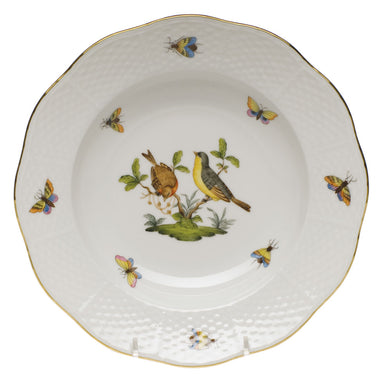 Herend Rothschild Bird Rim Soup Plate - Motif 07 8"d