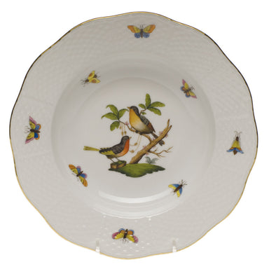 Herend Rothschild Bird Rim Soup Plate - Motif 08 8"d