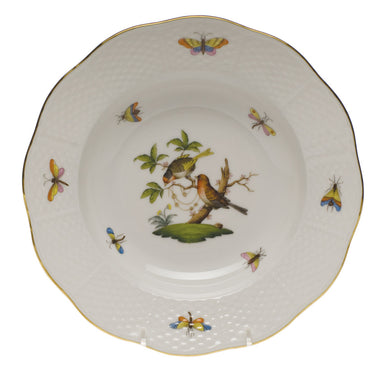 Herend Rothschild Bird Rim Soup Plate - Motif 10 8"d