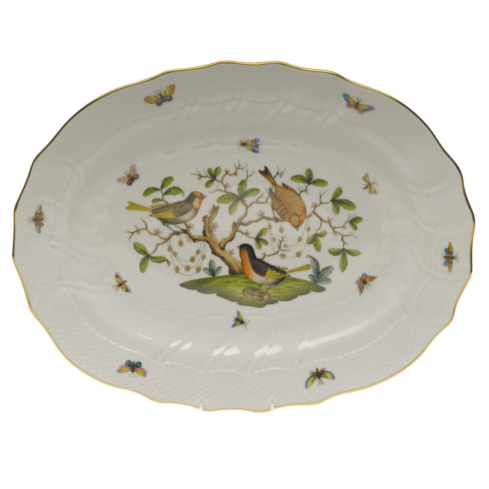 Herend Rothschild Bird Platter  17"l X 12.5"w