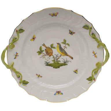 Herend Rothschild Bird Chop Plate W/handles  12"d