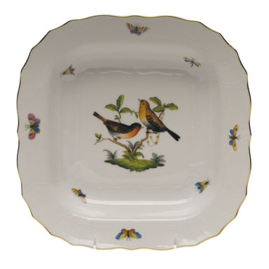 Herend Rothschild Bird Square Fruit Dish  11"sq