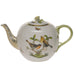 Herend Rothschild Bird Tea Pot W/rose  (60 Oz) 6.5"h