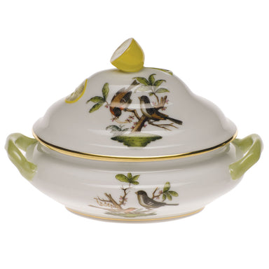 Herend Rothschild Bird Mini Tureen 5"l X 4"h W/lemon