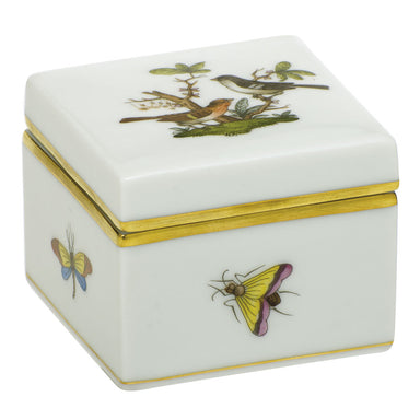 Herend Rothschild Bird Square Box 2.25"l X 2.25"w X 2"h