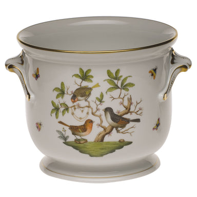 Herend Rothschild Bird Large Cachepot 8.25"h X 9.5"d