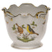 Herend Rothschild Bird Ribbed Cachepot  6.25"h X 7"d