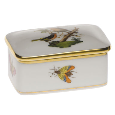 Herend Rothschild Bird Rectangular Box 3"l X 2"w