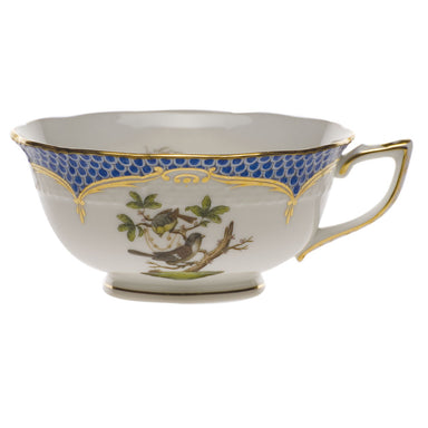 Herend Rothschild Bird Blue Border Tea Cup - Motif 01 (8 Oz) - Blue Border