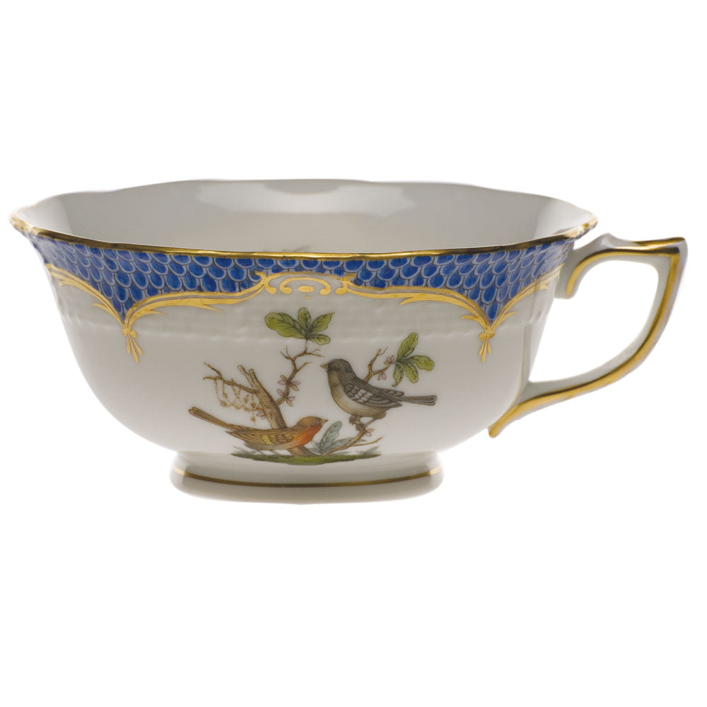 Herend Rothschild Bird Blue Border Tea Cup - Motif 05 (8 Oz) - Blue Border