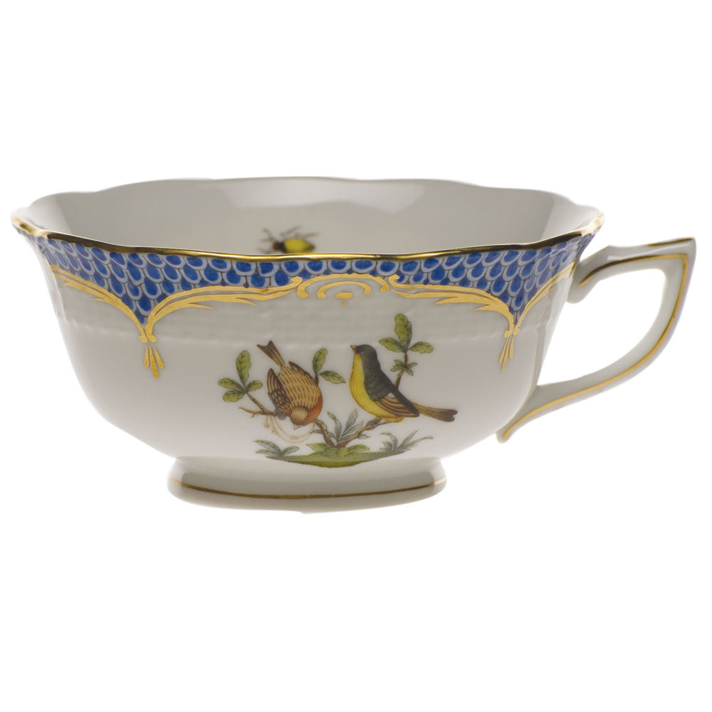Herend Rothschild Bird Blue Border Tea Cup - Motif 07 (8 Oz) - Blue Border