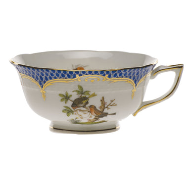 Herend Rothschild Bird Blue Border Tea Cup - Motif 10 (8 Oz) - Blue Border