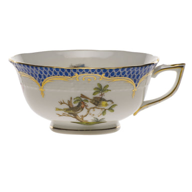 Herend Rothschild Bird Blue Border Tea Cup - Motif 11 (8 Oz) - Blue Border