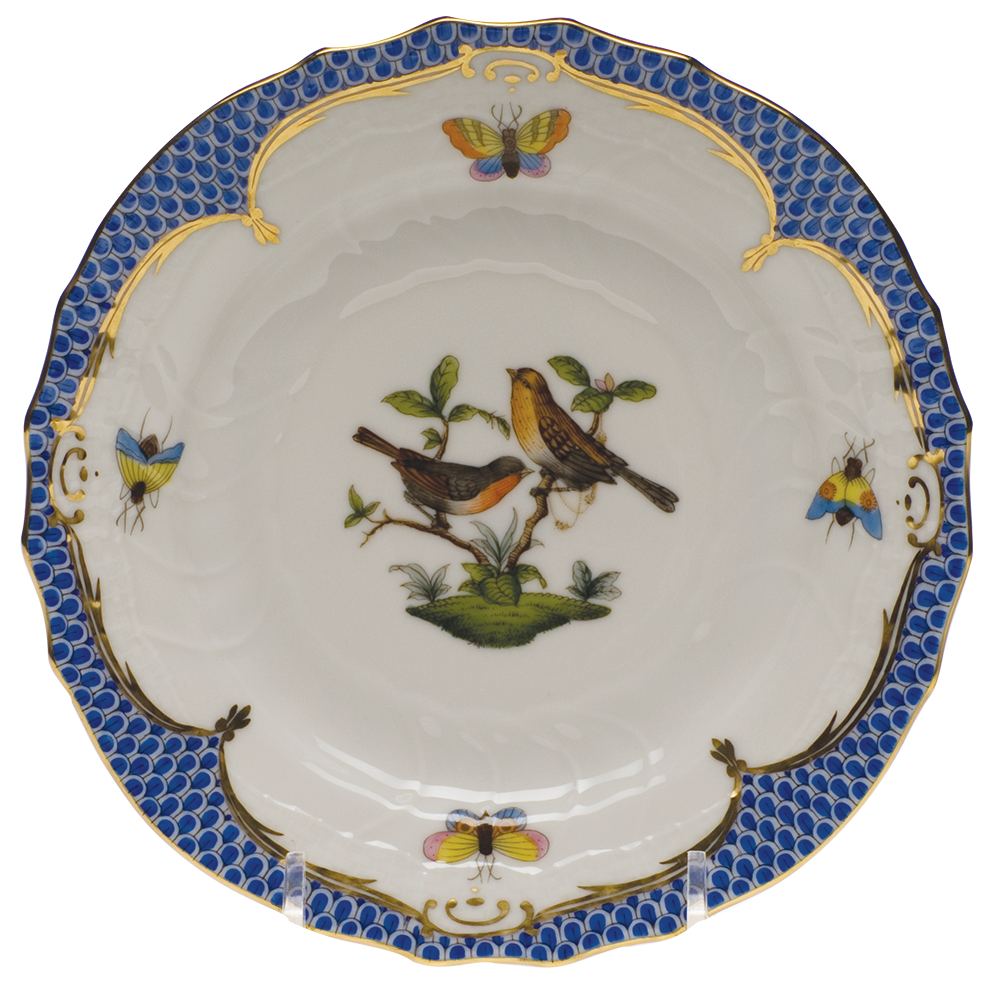 Rothschild Bird Blue Border Bread And Butter Plate - Mo 09 6"dv