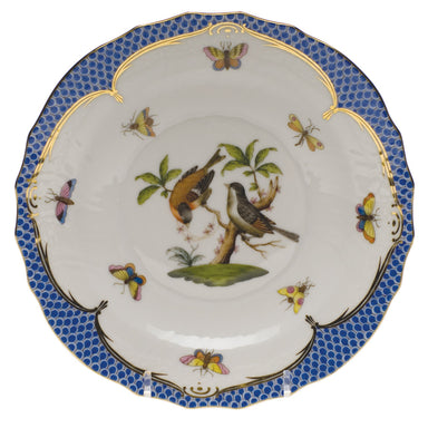 Herend Rothschild Bird Blue Border Salad Plate - Motif 12 7.5"d - Blue Border