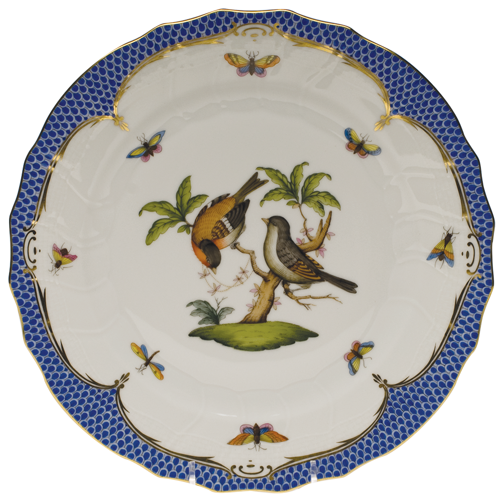 Rothschild Bird Blue Border Dinner Plate - Motif 12 10.5"d