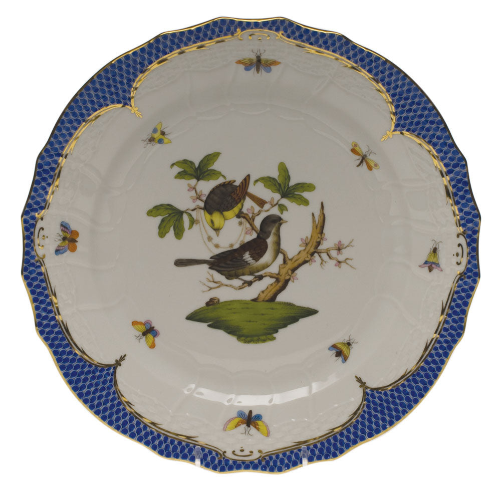 Herend Rothschild Bird Blue Border Service Plate - Motif 01 11"d - Blue Border