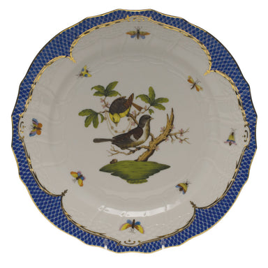 Herend Rothschild Bird Blue Border Service Plate - Motif 01 11"d - Blue Border