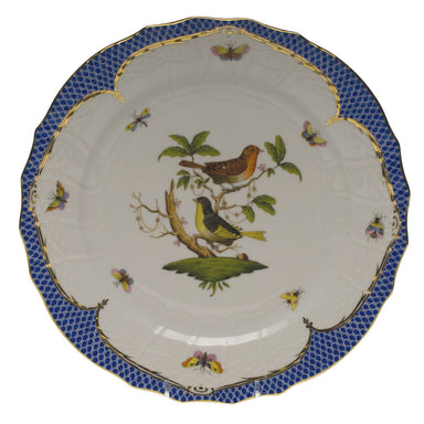 Herend Rothschild Bird Blue Border Service Plate - Motif 03 11"d - Blue Border