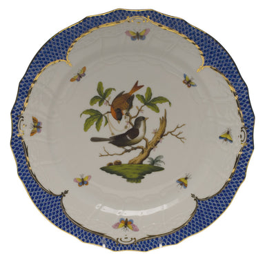 Herend Rothschild Bird Blue Border Service Plate - Motif 04 11"d - Blue Border