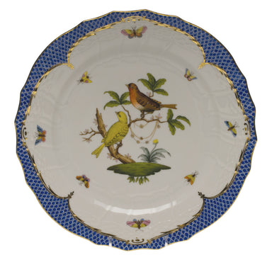 Herend Rothschild Bird Blue Border Service Plate - Motif 06 11"d - Blue Border