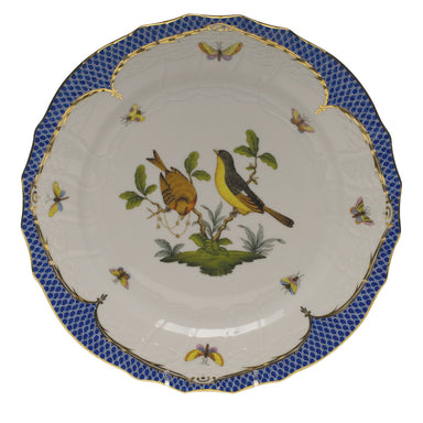 Herend Rothschild Bird Blue Border Service Plate - Motif 07 11"d - Blue Border