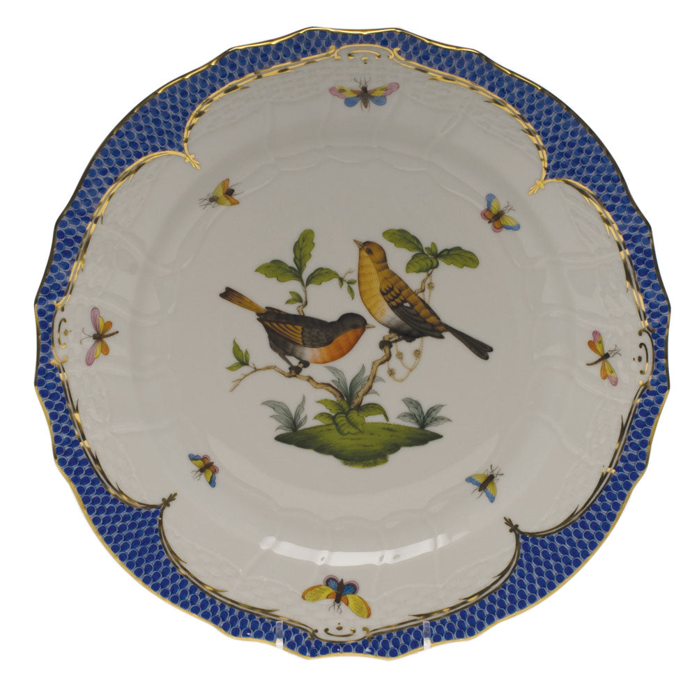 Herend Rothschild Bird Blue Border Service Plate - Motif 09 11"d - Blue Border