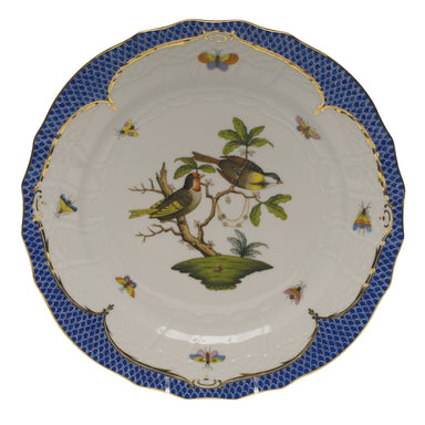 Herend Rothschild Bird Blue Border Service Plate - Motif 11 11"d - Blue Border