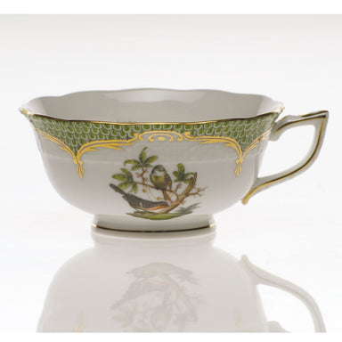 Herend Rothschild Bird Green Bord Tea Cup - Motif 02 (8 Oz) - Green Border