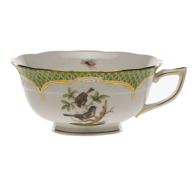 Herend Rothschild Bird Green Bord Tea Cup - Motif 04 (8 Oz) - Green Border