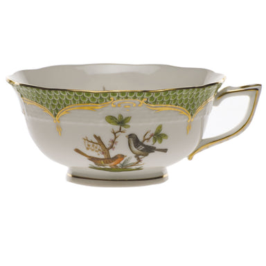 Herend Rothschild Bird Green Bord Tea Cup - Motif 05 (8 Oz) - Green Border