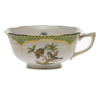 Herend Rothschild Bird Green Bord Tea Cup - Motif 12 (8 Oz) - Green Border