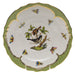 Herend Rothschild Bird Green Bord Salad Plate - Motif 04 7.5"d - Green Border