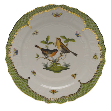 Herend Rothschild Bird Green Bord Service Plate - Motif 09 11"d - Green Border