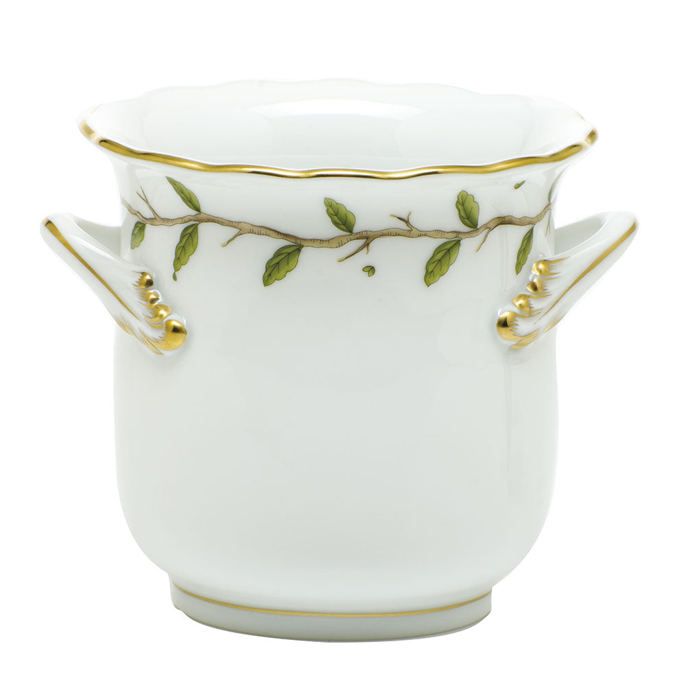 Herend Rothschild Garden Mini Cachepot W/handles 4.75"l X 3.75"h