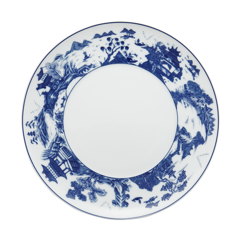 Mottahedeh Blue Shòu Dessert Plate