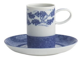 Mottahedeh Blue Shòu Demi Cup & Saucer